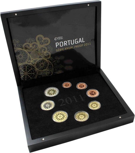 Portugal 1 Cent bis 2 Euro 2011 KMS Polierte Platte im Etui