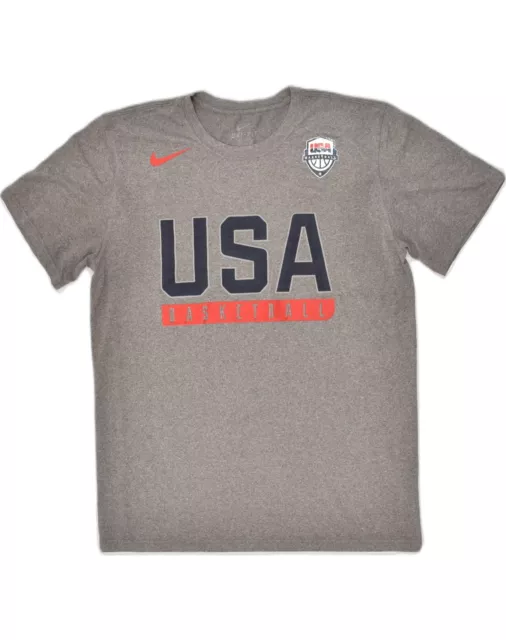 T-shirt da uomo Nike Dri Fit grafica top grande grigio poliestere AJ35