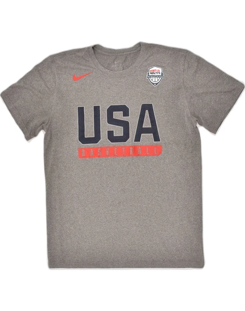 T-shirt da uomo Nike Dri Fit grafica top grande grigio poliestere AJ35