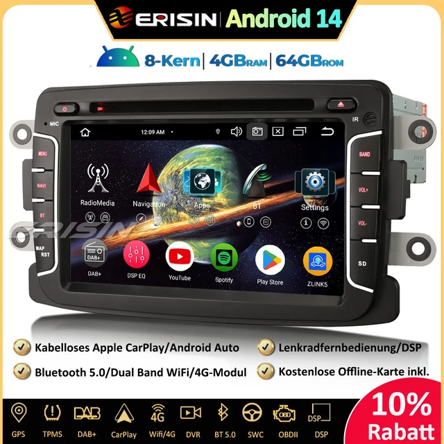 Radio Android Para Renault Dacia Con Pantalla 8 Pulgadas, GPS, CarPlay Y Android Auto | Multimedia 2 DIN