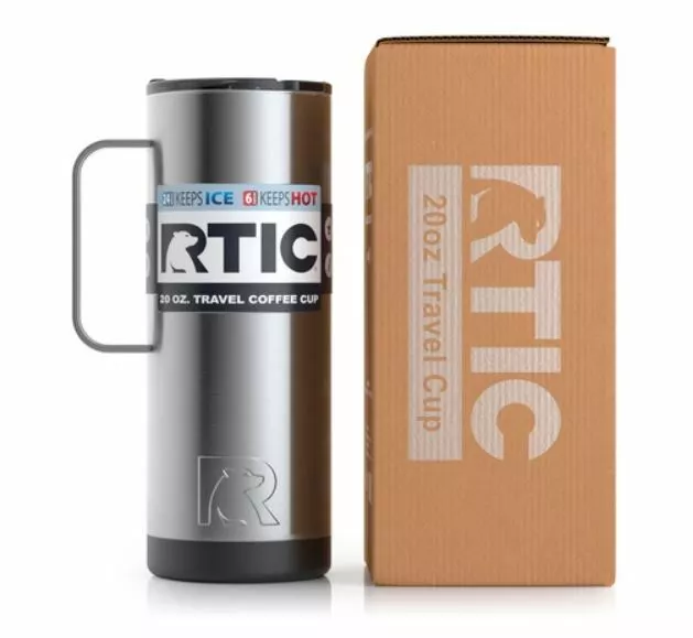 RTIC 20oz Travel Mug Stainless Steel Double Wall Vacuum Insulated Coffee Cup