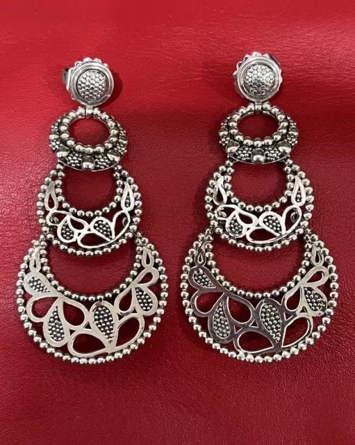LAGOS 925 SS Three Tier Chandelier Earrings