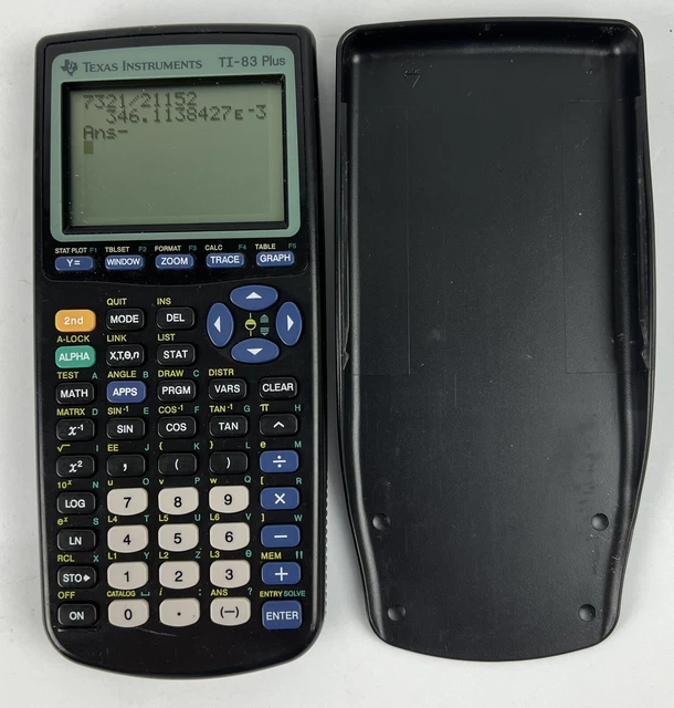 Texas Instruments TI-83 Plus Graphing Calculator & Cover Black TESTED & WORKING