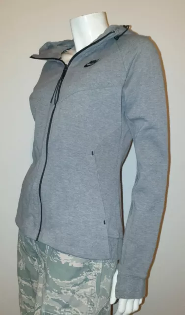 Nike Grey Zip Up Thumbhole Cuff Hoodie Sweatshirt Fleece Men's Size Medium VGC
