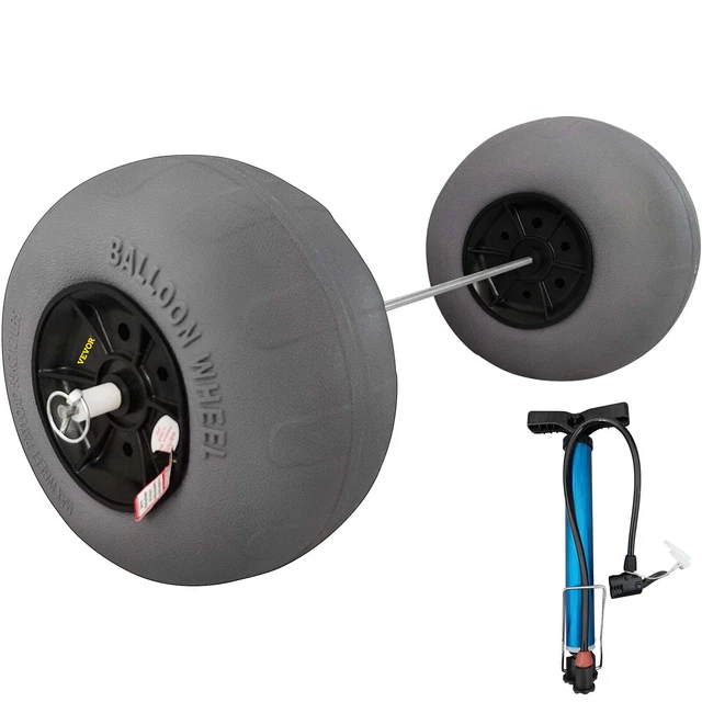 Beach Balloon Wheels, 13" Sand TPU Cart Tires for Kayak Dolly, Canoe Cart w/Pump