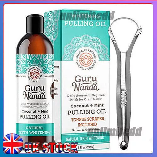 2X GuruNanda Natural Whitening Pulling Oil with Coconut Oil, Alcohol Free 237ml 2