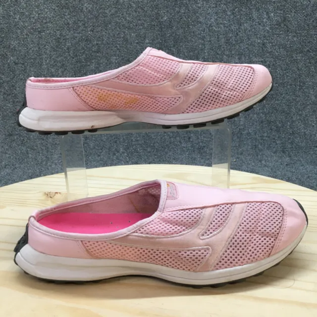 DKNY Shoes Womens 8.5 Slip On Sneakers Pink Faux Leather Closed Toe Comfort Low