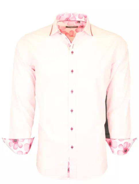 Men Smart Casual Shirt With Piping & Floral Contrast -Was £21.99 Now From £14.99 3