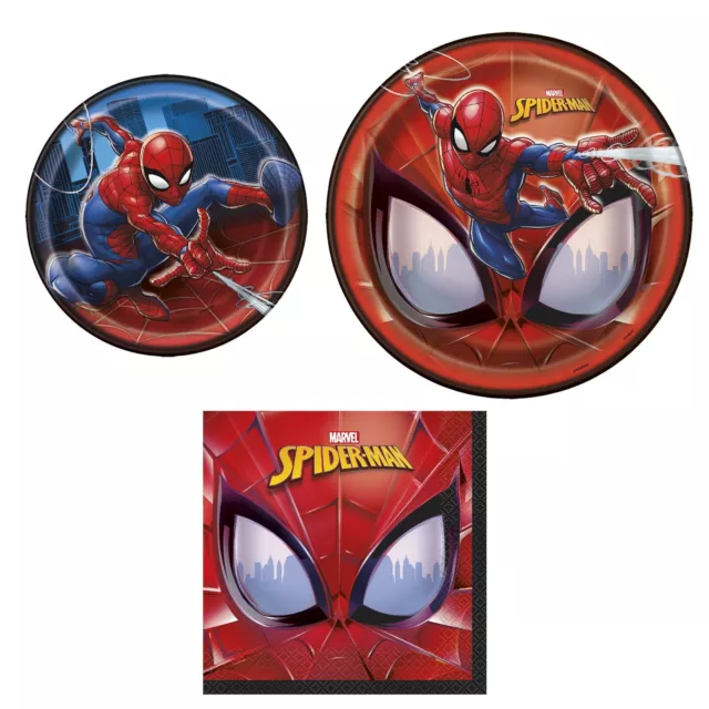 Spiderman Lunch Napkins ,Dinner & Dessert Plates Birthday Party Supplies For32