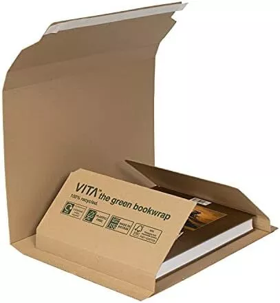 Vita Plastic-Free Recycled Kraft Cardboard Book Wrap 435 x 318 x 60 mm (BWM09)