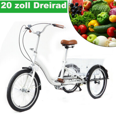 Dreirad Für Erwachsene 20 Zoll 8-Gang - Klappbar Mit Einkaufskorb
