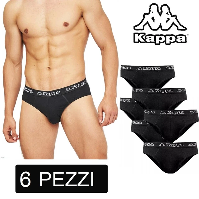 6 PEZZI MUTANDE Slip Uomo Kappa Pack intimo in Cotone Elasticizzato