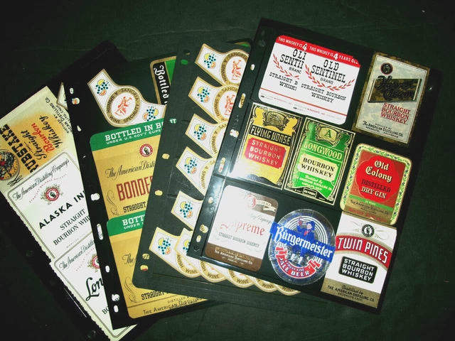 60pc VINTAGE LIQUOR LABELS BOURBON WHISKEY GIN ADULT BEVERAGES SANGRIA ID#293