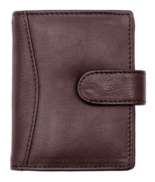 RAS Mens Womens Small Leather 24 Credit Cardholder With Popper Button Fastening