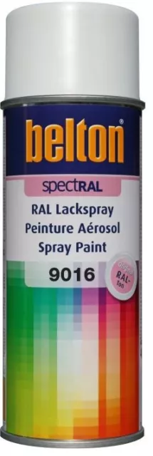 Peinture aérosol RAL 9016 Blanc signalisation brillant 400ML SPECTRAL BELTON