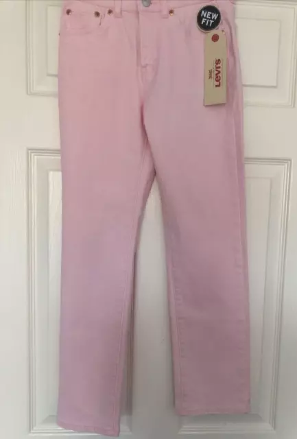 BNWT Girls Pink Levi Jeans High Rise Skinny Straight Leg Adjustable Waist Age 12