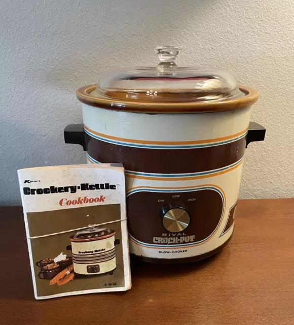 Vintage Crockpot Avocado Green Rival 3.5QT Electric Crock Pot Slow Cooker  Works