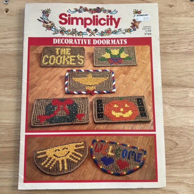 Decorative Doormats Cross Stitch | Simplicity #3720 From 1992
