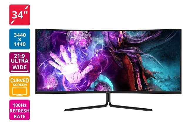 KOGAN 34& CURVED Ultrawide WQHD 100Hz Freesync Gaming Monitor (3440 x ...