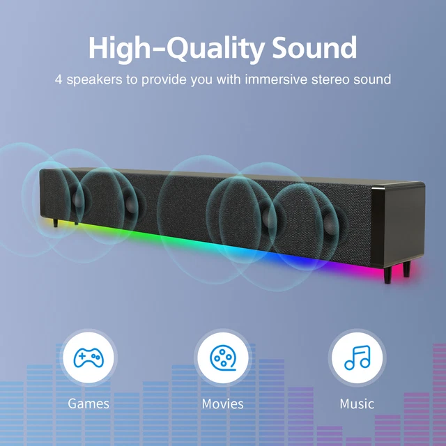 WIRELESS SURROUND SOUND Bar Speaker System Bluetooth Subwoofer TV Home