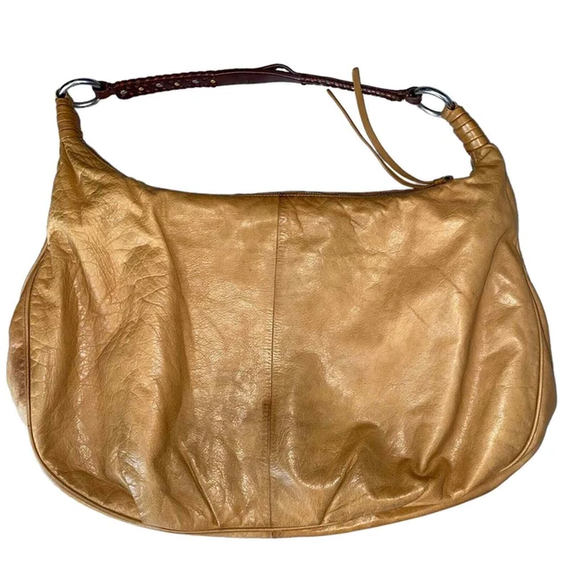 SIGRID OLSEN Soft Caramel Color Hobo Shoulder Bag ~