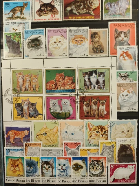 Lot de 39 Timbres Thématique "Chats" (THE 178)