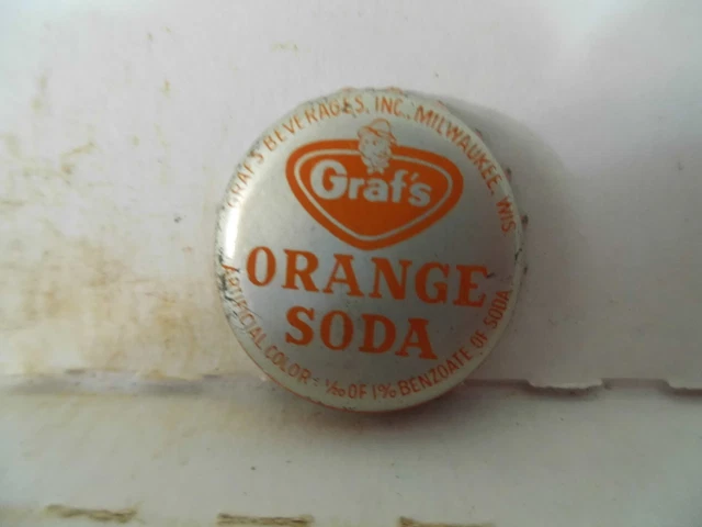 Graf's Orange Cork Lined Bottle Cap/Crown~#640