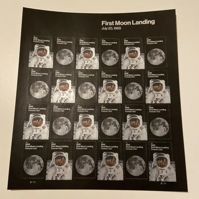 USPS 2019 1969 50th Anniversary Moon Landing Forever Sheet - 24 stamps