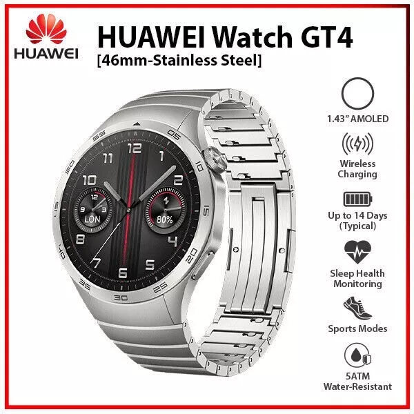 NEW Huawei Watch GT 4 46mm BROWN 1.43 AMOLED Bluetooth iOS Android  Smartwatch