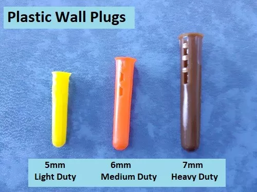 Wall Plugs - For Brick Stone Concrete - Solid or Hollow Cavity Walls  ADD SCREWS 2