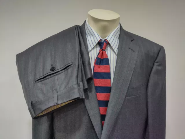 ERMENEGILDO ZEGNA Suit Men Size 42 Gray Striped  Su Misura 15 MILMIL 15