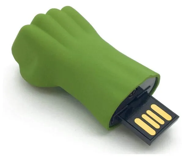 Chiavetta Usb 2.0 Pen Drive 64 Gb A Forma Di Pugno Hulk Avengers Marvel