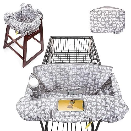 Shopping Cart Cover for Baby - High Chair Cover and Padded Grocery Cart