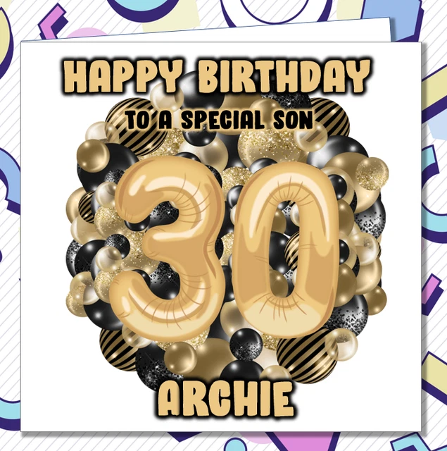 PERSONALISED 30TH BIRTHDAY Card Son Grandson Nephew Brother Cousin ...