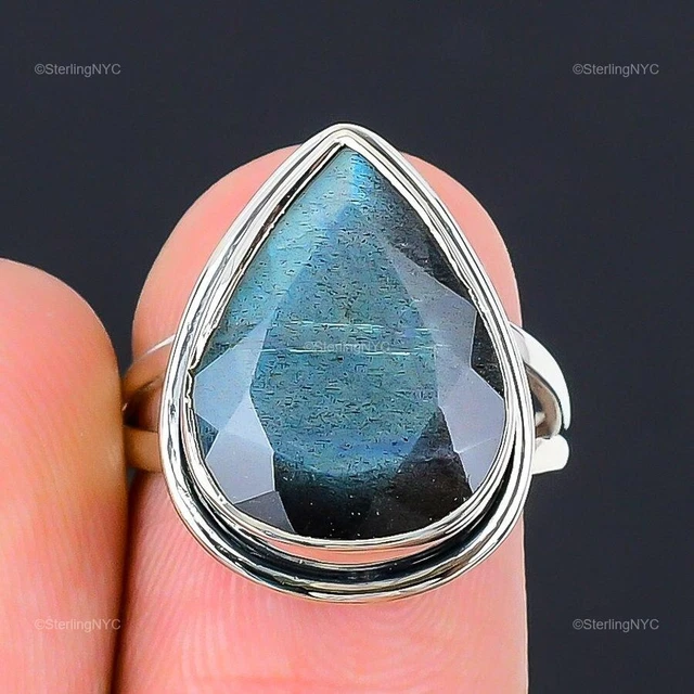 Collier fait main en argent sterling 925 avec pierre de lune labradorite - France