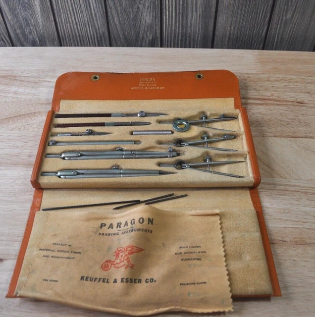 VINTAGE K&E KEUFFEL & ESSER CO. Drafting Drawing Set Kit Germany Art