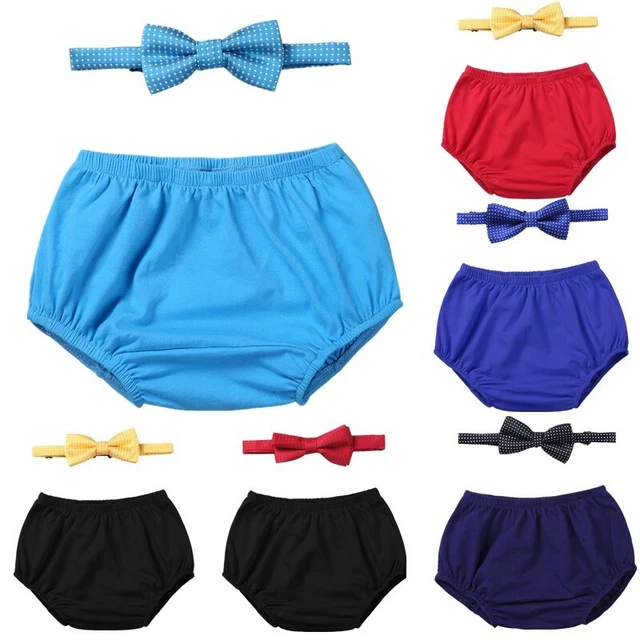 UK Infant Baby Boys Outfit First 1st Birthday Diaper Cover Bloomers with Bow Tie