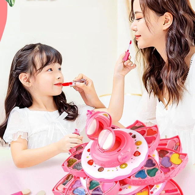 Regalo di compleanno trucco bambini set giocattolo toelettatura bambina cosmetici vanità