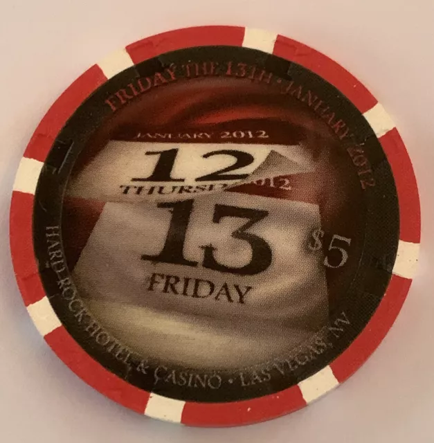 Freitag der 13. Hard Rock Hotel Casino Poker Chip $5 Las Vegas Poker Paulson