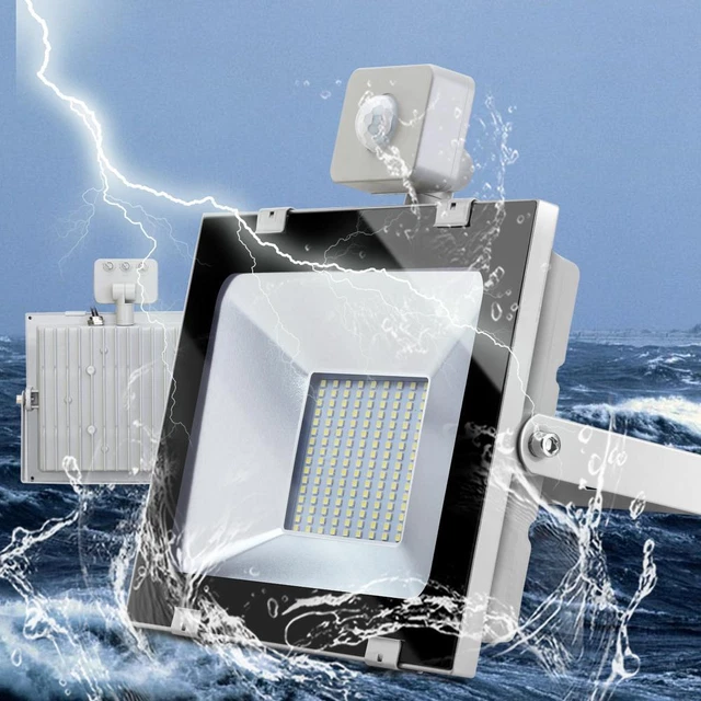 2xLED Fluter mit Bewegungsmelder 100W Flutlicht Außen Strahler Scheinwerfer IP65 5