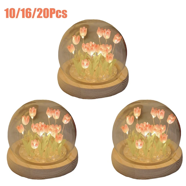 Lampe de chevet tulipe rose personnalisable faite à la main lampe de chevet à