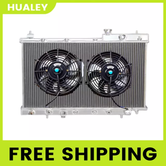 Radiator + 2 x Fan 2051 For 1997-2001 Honda CRV CR-V EX LX SE 2.0L Aluminum