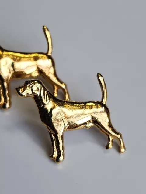 Pointer Dog Lapel Pin Lot Of 2 Gold Color This Metal 2