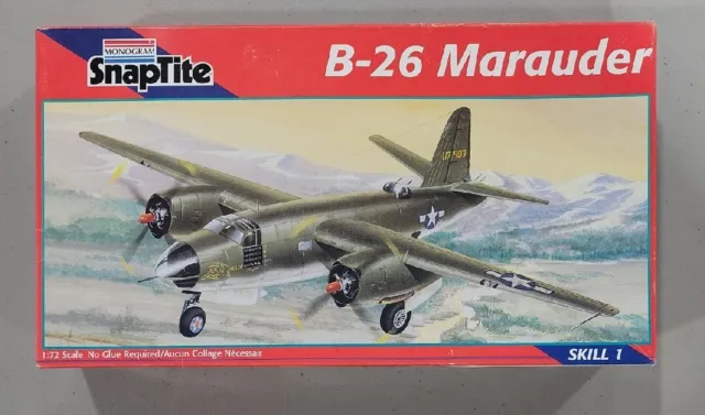 1995 Monogram B-26 Marauder Snap Tite Plastic Model Kit 1101