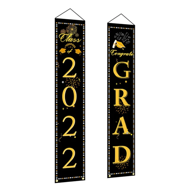 Letrero de porche clase de 2022 pancartas de grado colgantes banderas de graduación clase de 2022 congresos