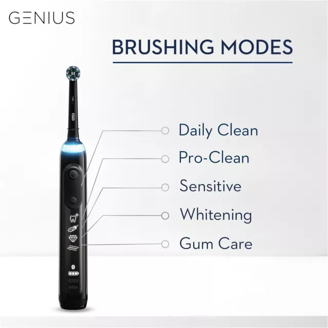 Oral-B Genius Electric Toothbrush, 3 Toothbrush Heads 2 Pin UK Plug, 8000, Black 2