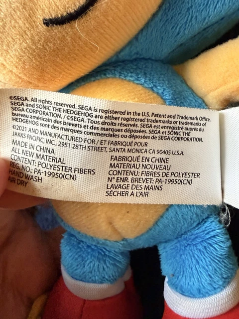 SONIC THE HEDGEHOG Plush 9” JAKKS Pacific 2021 Original Tag Soft Toy £8 ...