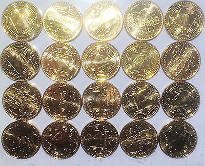 Nepal 1 Rupee Mount Everest 20mm Brass plated Steel Coins lot UNC 20pcs