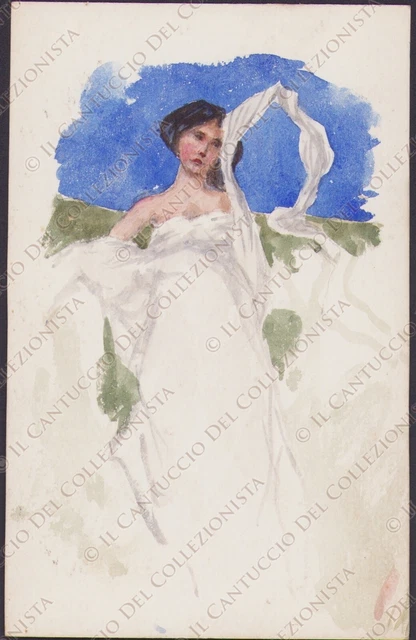 Disegno acquerello donnina pubblicità Joynson’s Drawing Water colour paper