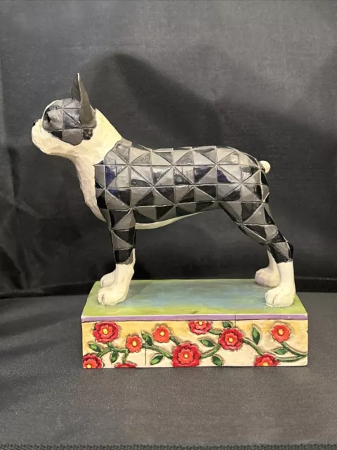 Boston Terrier Figurine by Jim Shore “Charlei” Heartwood Creek Folk Art, 2006